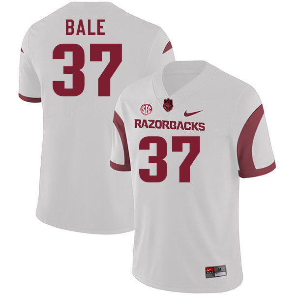Men #37 Devin Bale Arkansas Razorback College Football Jerseys Stitched Sale-White - Click Image to Close